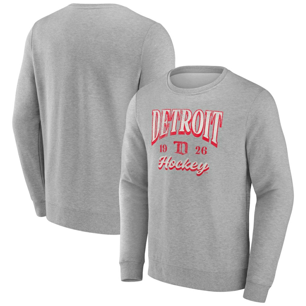 Fanatics Detroit Red Wings Gray Nimbus Fleece Pullover Sweatshirt Discount