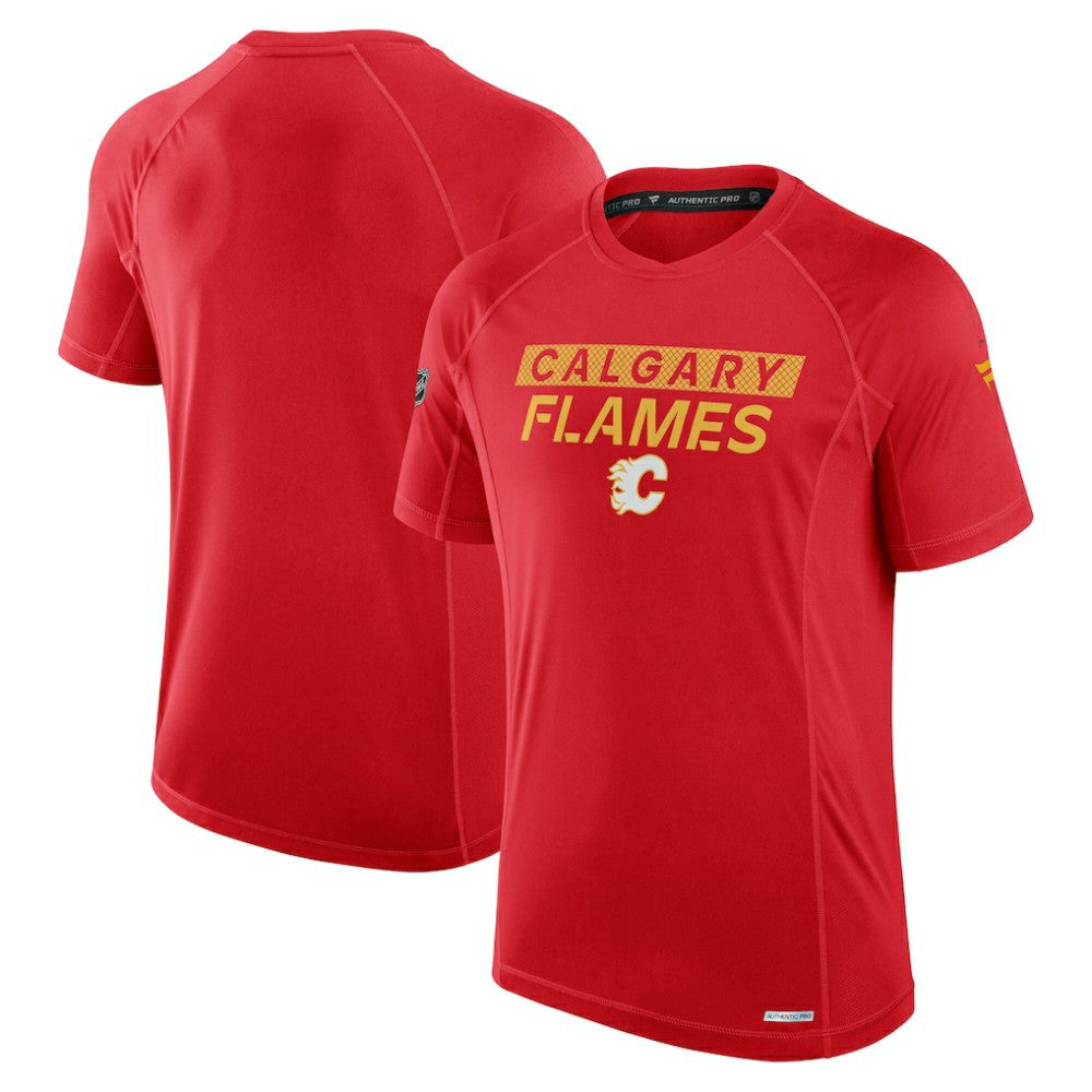 Calgary Flames Fanatics Authentic Pro Rink Tech T-Shirt Discount