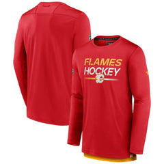 Calgary Flames Fanatics Authentic Pro Tech Long Sleeve T-Shirt For Sale