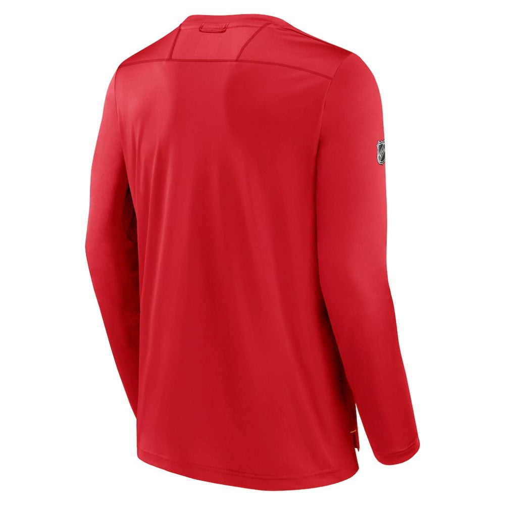 Calgary Flames Fanatics Authentic Pro Tech Long Sleeve T-Shirt For Sale