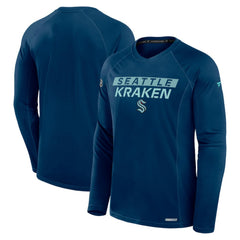 Seattle Kraken Fanatics Authentic Pro Rink Tech Raglan Long Sleeve T-Shirt Sale