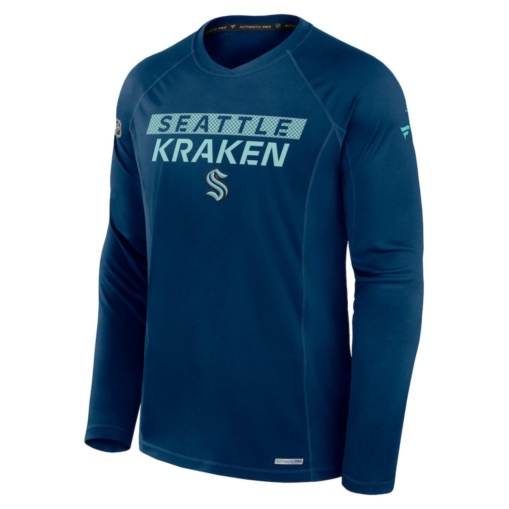 Seattle Kraken Fanatics Authentic Pro Rink Tech Raglan Long Sleeve T-Shirt Sale