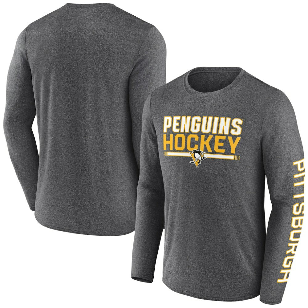 Pittsburgh Penguins Fanatics Sweep Iconic Synthetic Long Sleeve T-Shirt Outlet