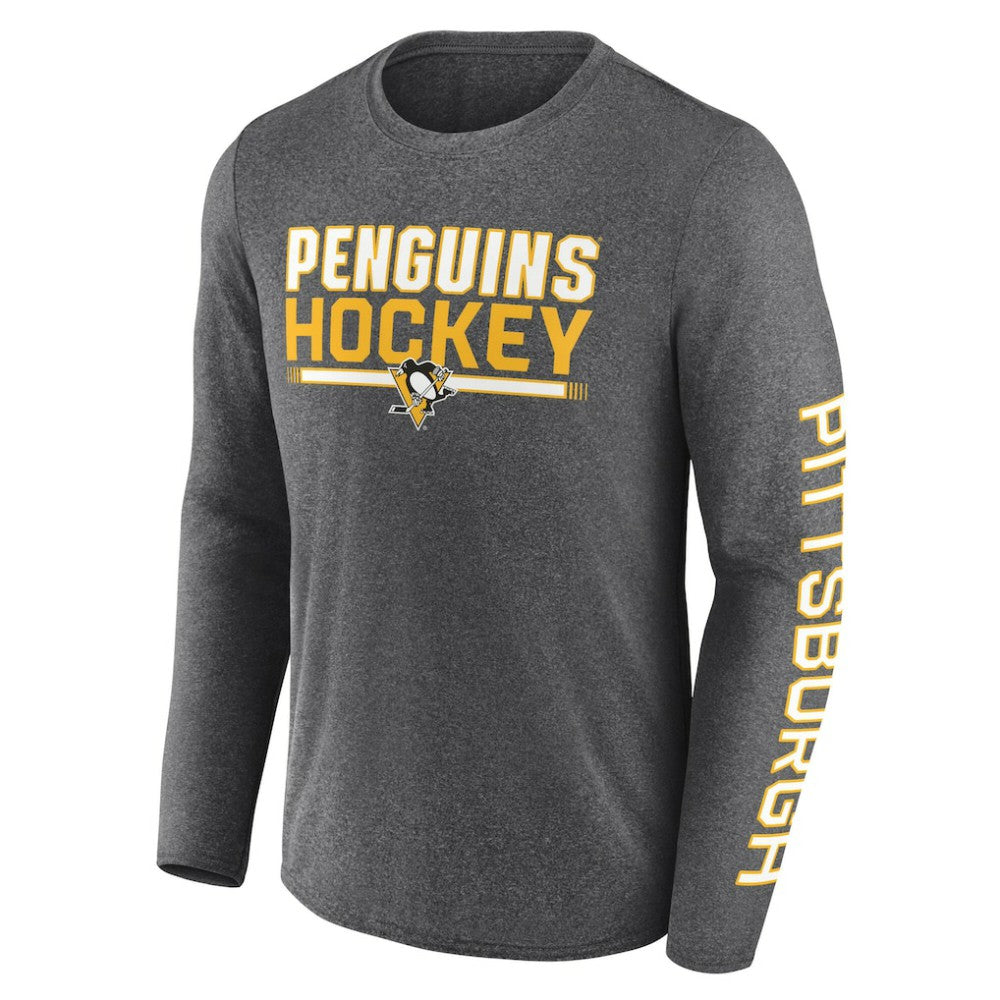Pittsburgh Penguins Fanatics Sweep Iconic Synthetic Long Sleeve T-Shirt Outlet