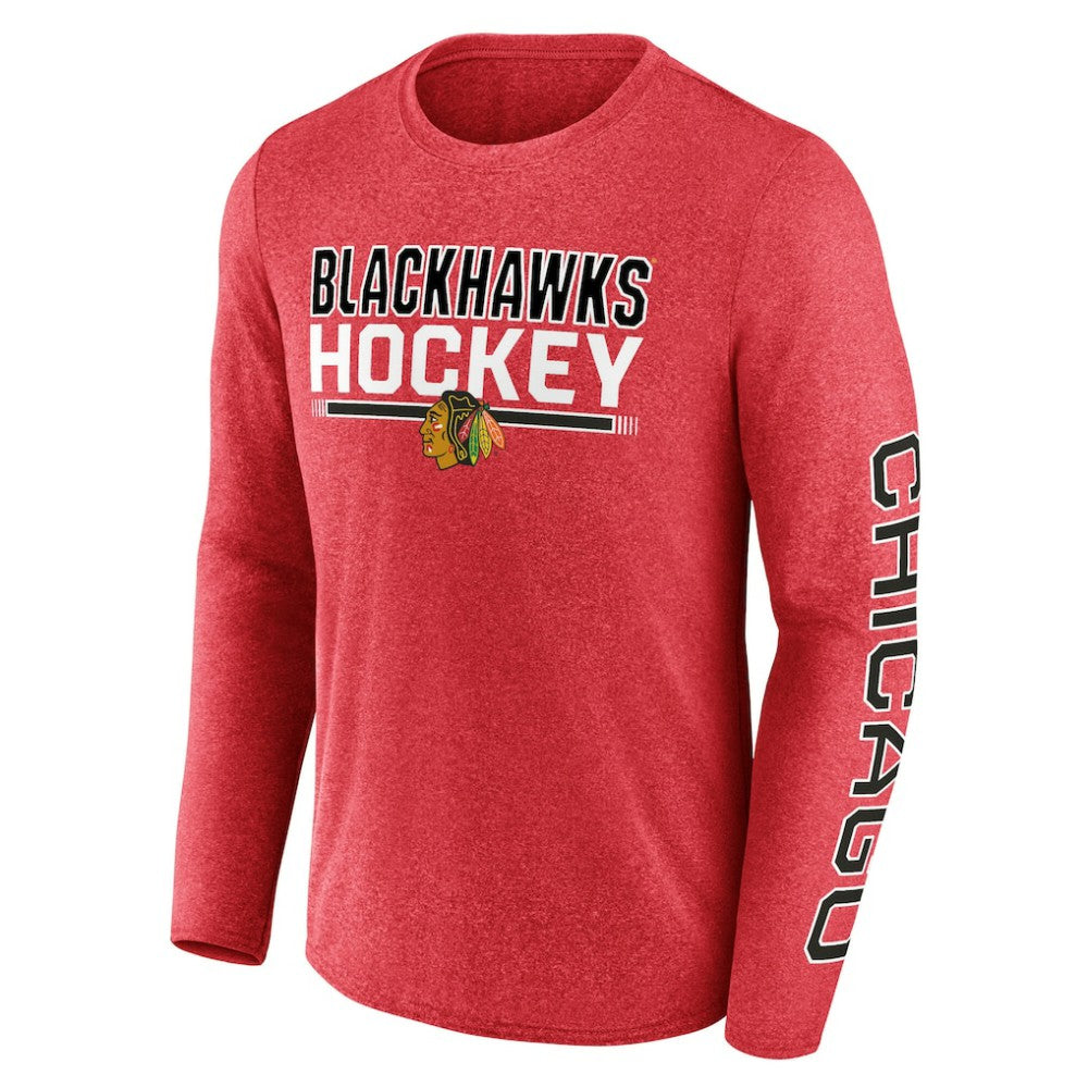 Chicago Blackhawks Fanatics Sweep Iconic Synthetic Long Sleeve T-Shirt On Sale