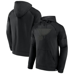 St. Louis Blues Fanatics Black Ice Defender Raglan Pullover Hoodie For Sale