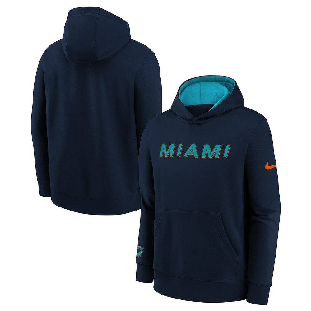 Miami Dolphins Nike Youth 2025 Rivalries Collection Club Hoodie