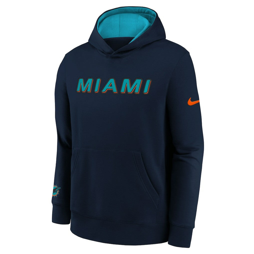 Miami Dolphins Nike Youth 2025 Rivalries Collection Club Hoodie