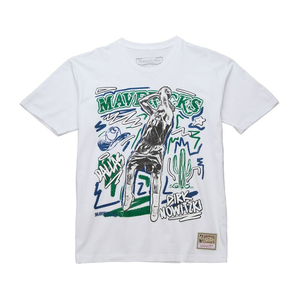 Dirk Nowitzki Dallas Mavericks Hardwood Classics Chalked Up T-Shirt sale Online