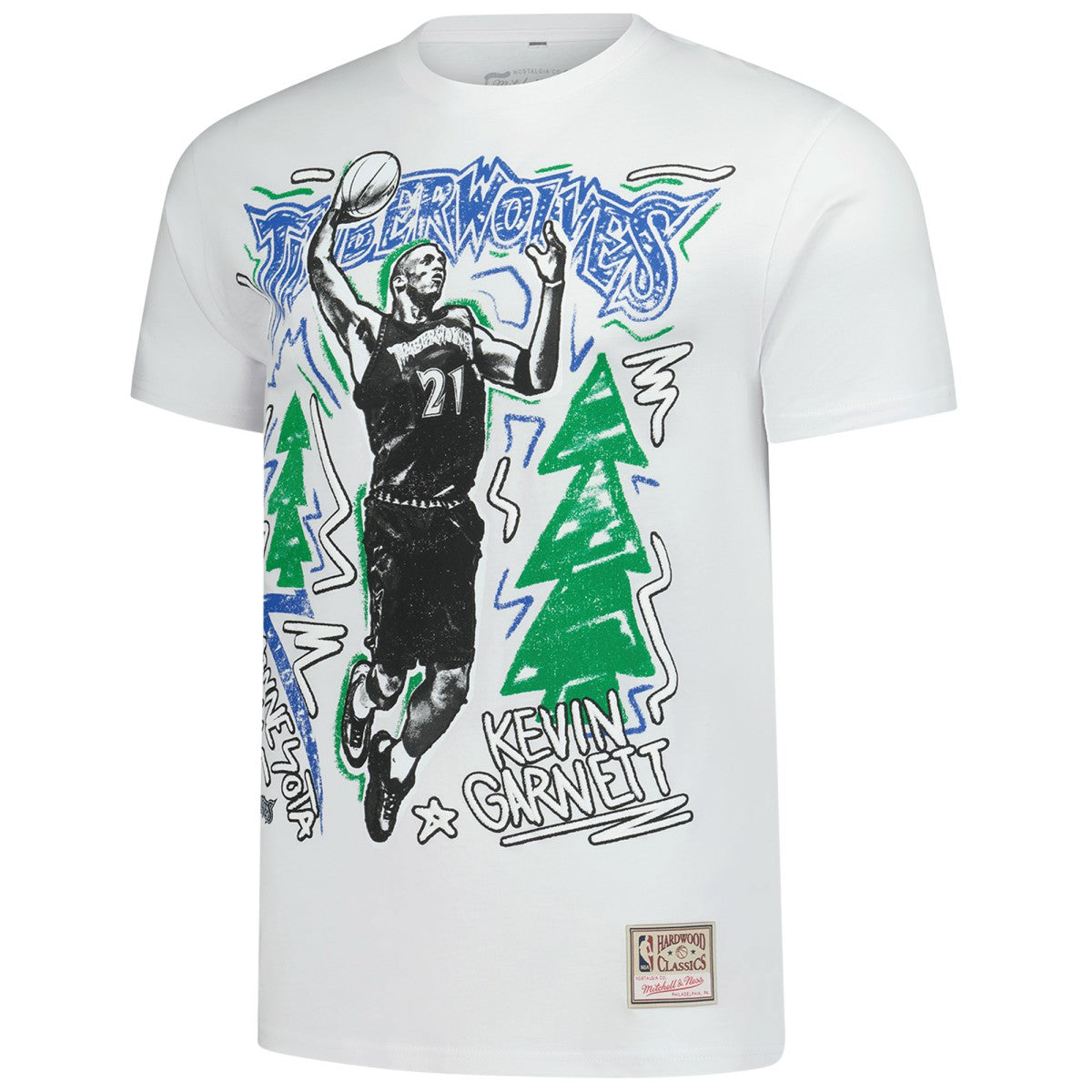 Kevin Garnett Minnesota Timberwolves Hardwood Classics Chalked Up T-Shirt On Sale