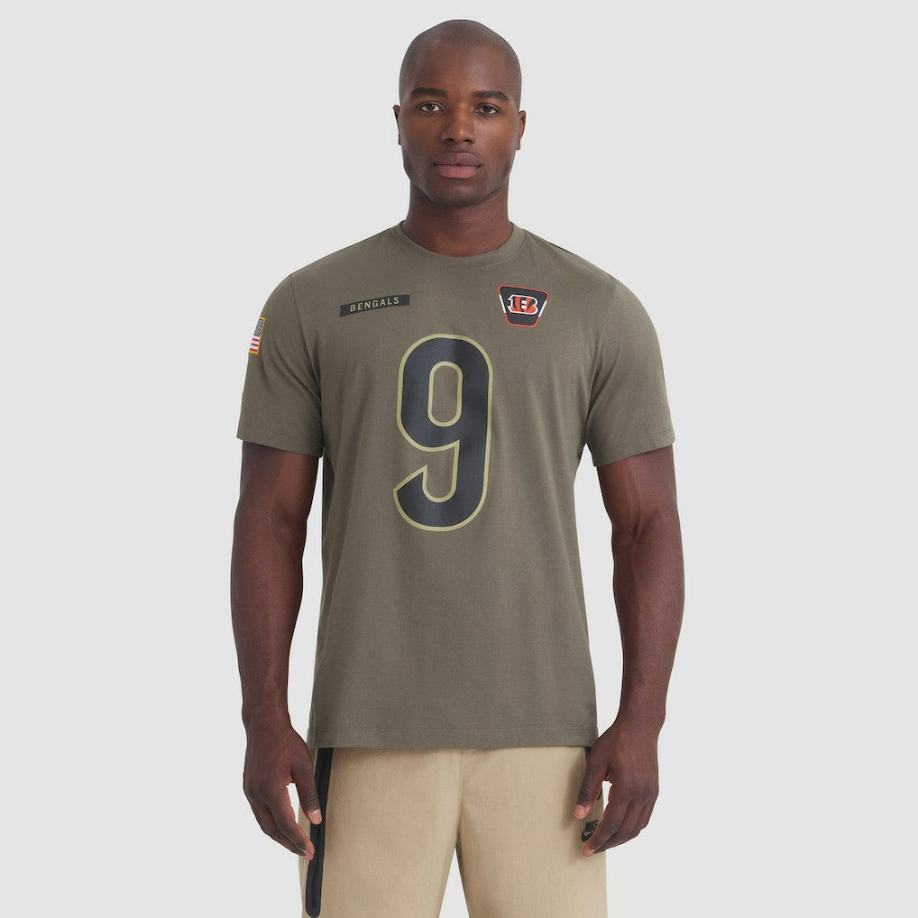 Cincinnati Bengals Nike Joe Burrow  2025 Salute to Service Name & Number T-Shirt