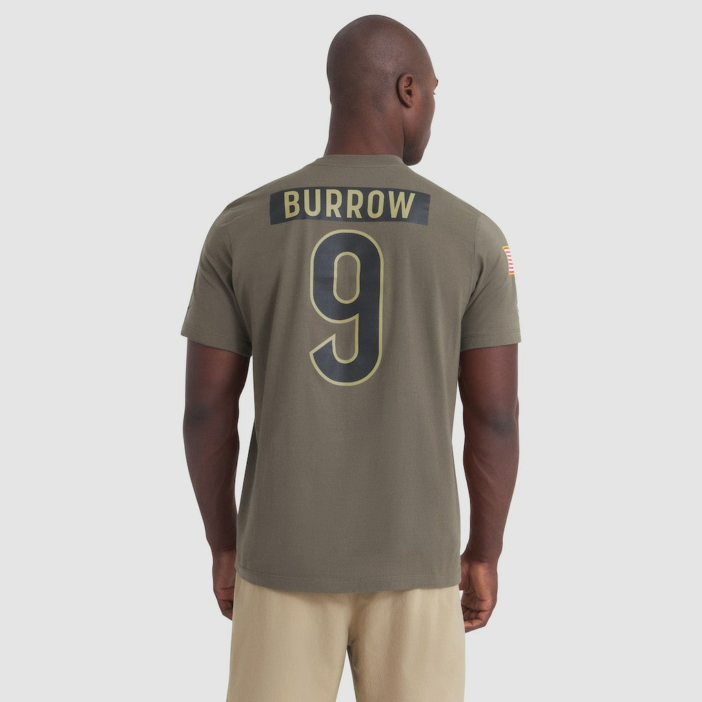 Cincinnati Bengals Nike Joe Burrow  2025 Salute to Service Name & Number T-Shirt