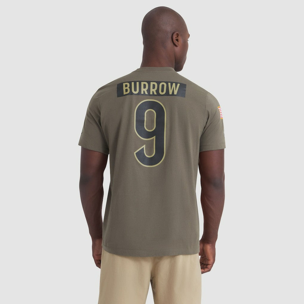 Cincinnati Bengals Nike Joe Burrow  2025 Salute to Service Name & Number T-Shirt