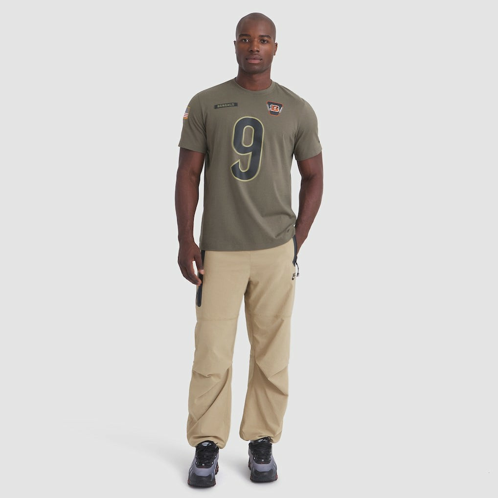 Cincinnati Bengals Nike Joe Burrow  2025 Salute to Service Name & Number T-Shirt