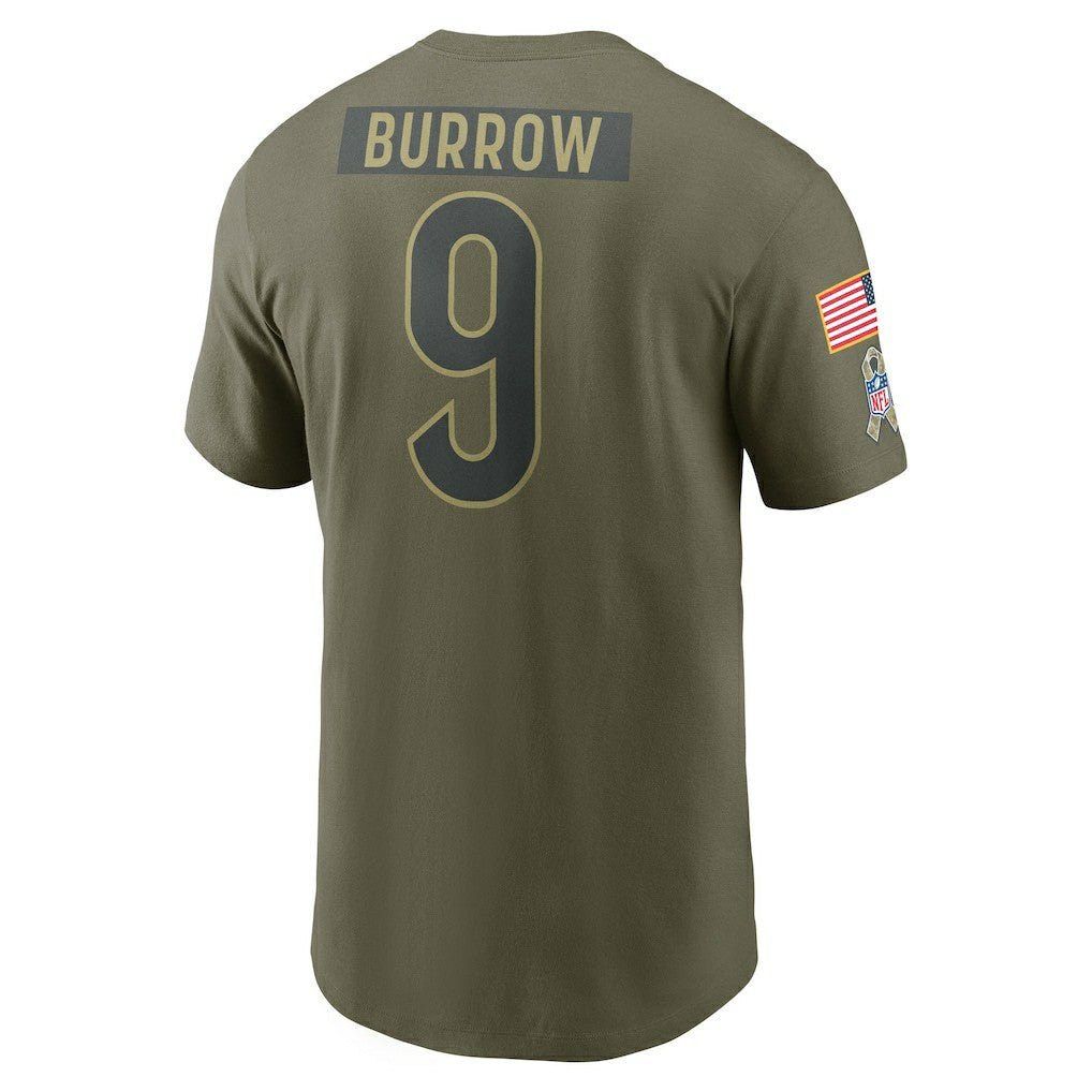 Cincinnati Bengals Nike Joe Burrow  2025 Salute to Service Name & Number T-Shirt