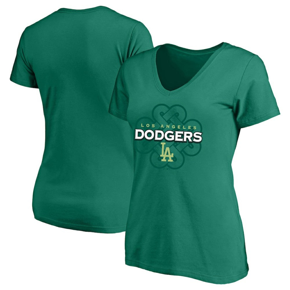 Los Angeles Dodgers Profile Women's Plus Size Celtic V-Neck T-Shirt | MLB US