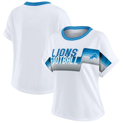Detroit Lions  WEAR by Erin Andrews Women's Cropped Center Stripe Dolman T-Shirt