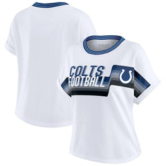 Indianapolis Colts  WEAR by Erin Andrews Women's Cropped Center Stripe Dolman T-Shirt