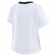 Jacksonville Jaguars  WEAR by Erin Andrews Women's Cropped Center Stripe Dolman T-Shirt