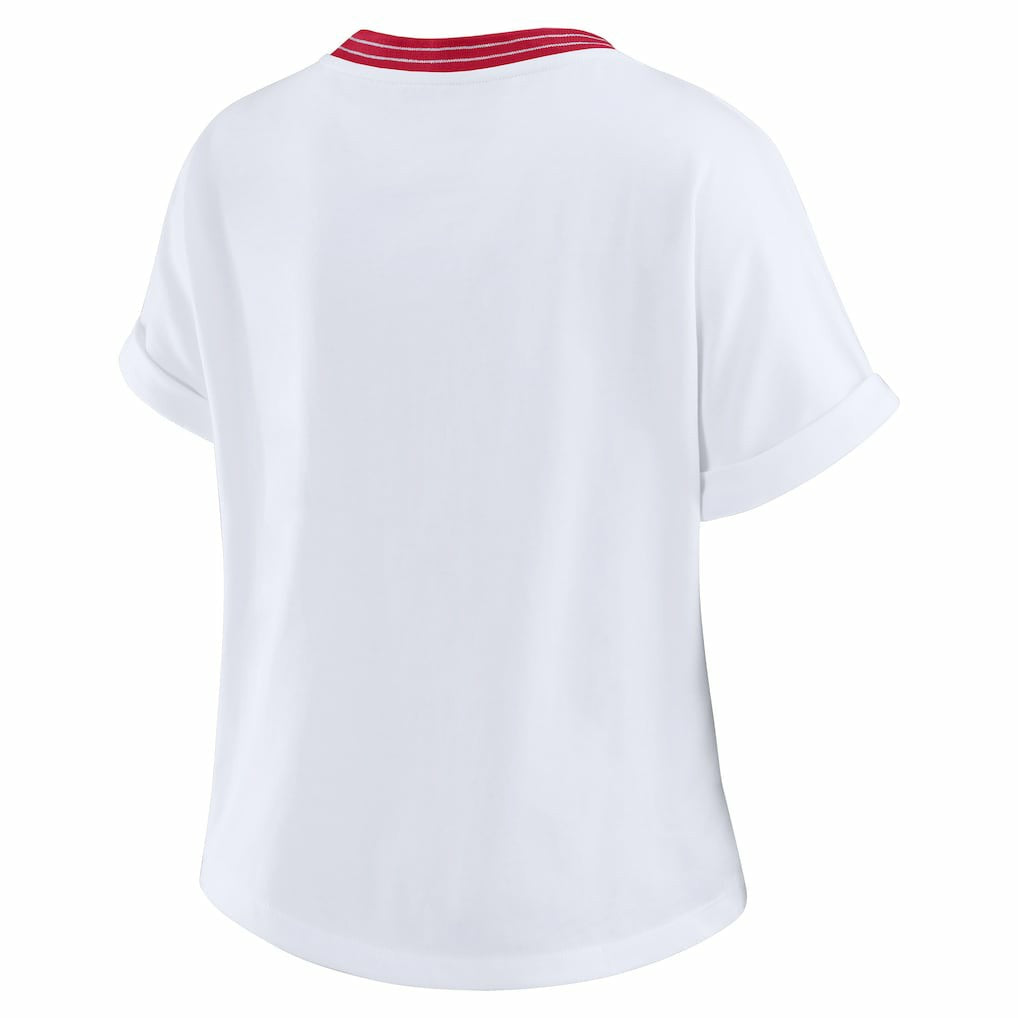 Arizona Cardinals  WEAR by Erin Andrews Women's Cropped Center Stripe Dolman T-Shirt