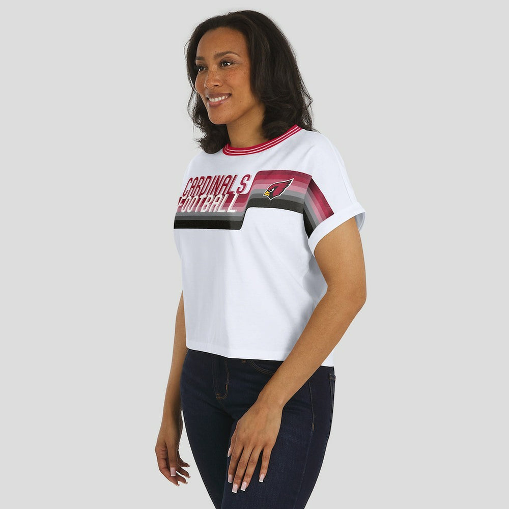 Arizona Cardinals  WEAR by Erin Andrews Women's Cropped Center Stripe Dolman T-Shirt