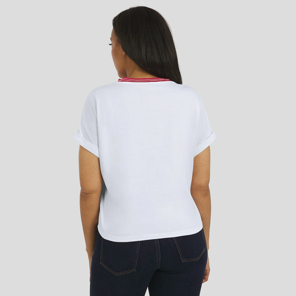 Arizona Cardinals  WEAR by Erin Andrews Women's Cropped Center Stripe Dolman T-Shirt