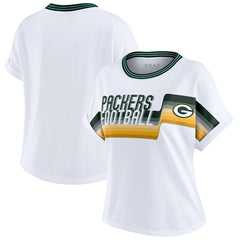 Green Bay Packers  WEAR by Erin Andrews Women's Cropped Center Stripe Dolman T-Shirt