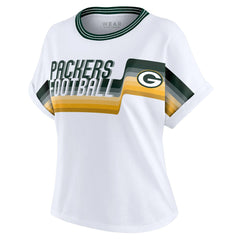 Green Bay Packers  WEAR by Erin Andrews Women's Cropped Center Stripe Dolman T-Shirt