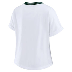 Green Bay Packers  WEAR by Erin Andrews Women's Cropped Center Stripe Dolman T-Shirt