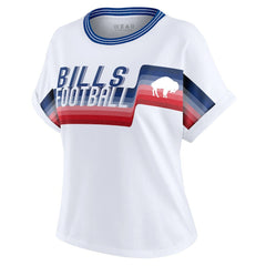 Buffalo Bills  WEAR by Erin Andrews Women's Cropped Center Stripe Dolman T-Shirt