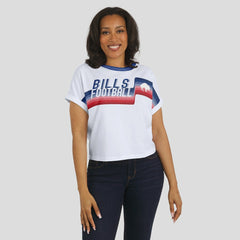 Buffalo Bills  WEAR by Erin Andrews Women's Cropped Center Stripe Dolman T-Shirt