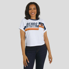 Chicago Bears  WEAR by Erin Andrews Women's Cropped Center Stripe Dolman T-Shirt