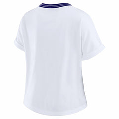 Baltimore Ravens  WEAR by Erin Andrews Women's Cropped Center Stripe Dolman T-Shirt