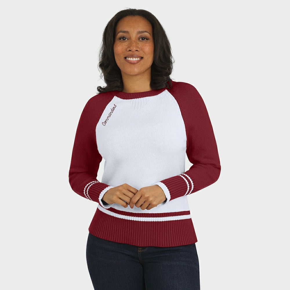 Washington Commanders  WEAR by Erin Andrews Women's Colorblock Raglan Sweater