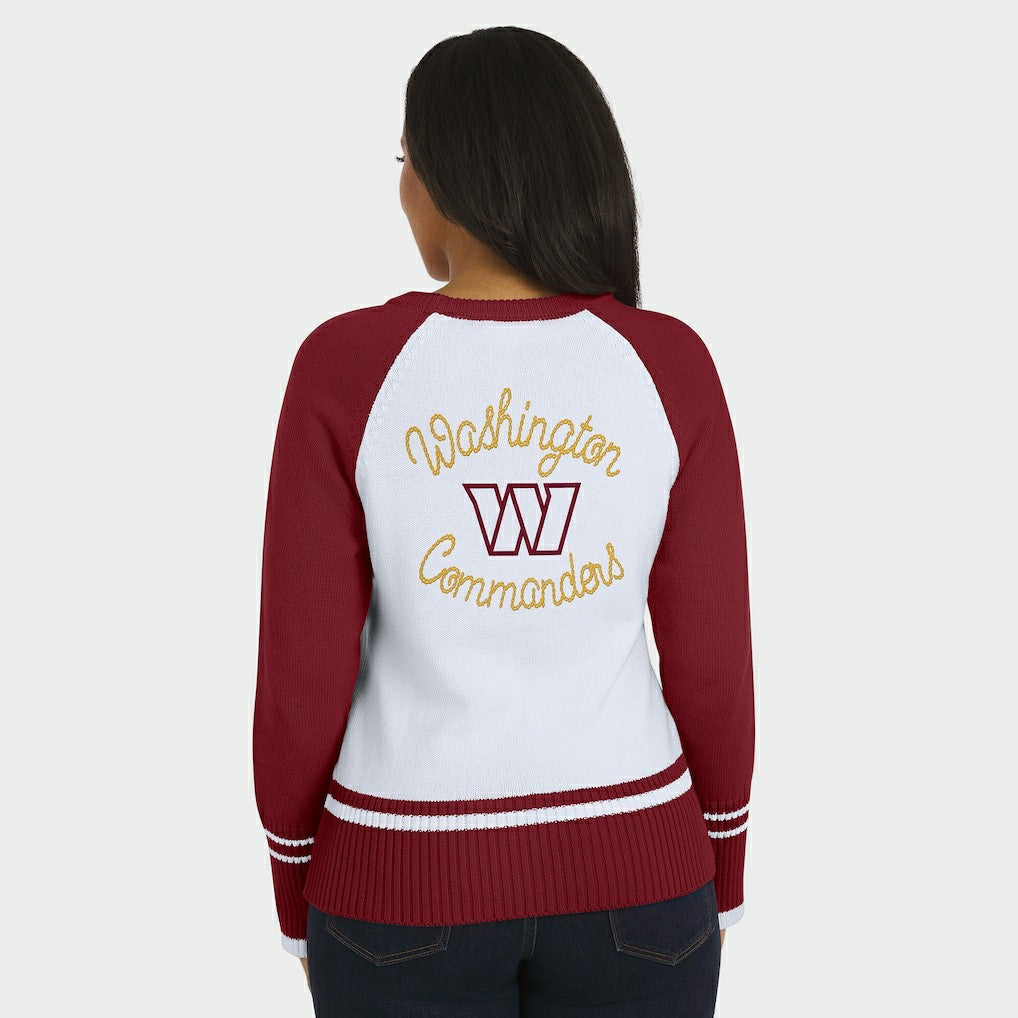 Washington Commanders  WEAR by Erin Andrews Women's Colorblock Raglan Sweater