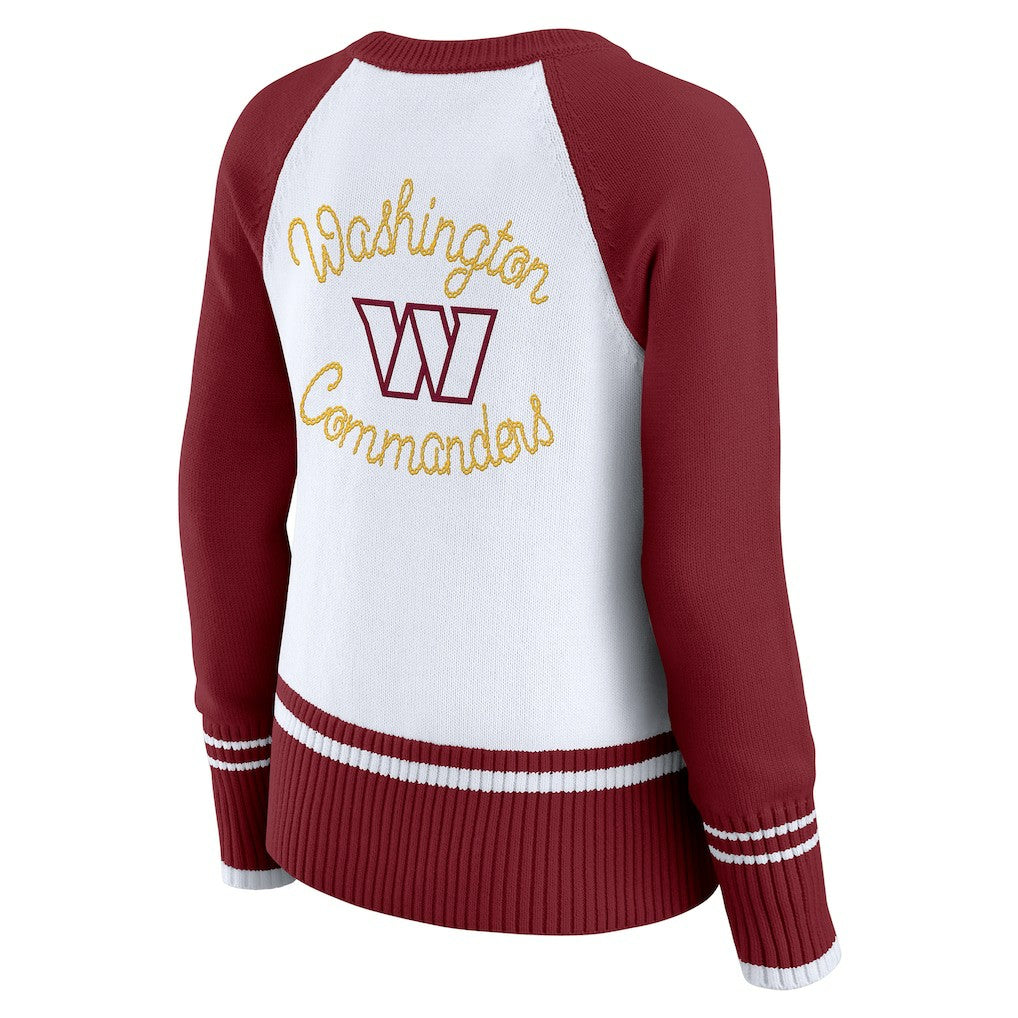 Washington Commanders  WEAR by Erin Andrews Women's Colorblock Raglan Sweater