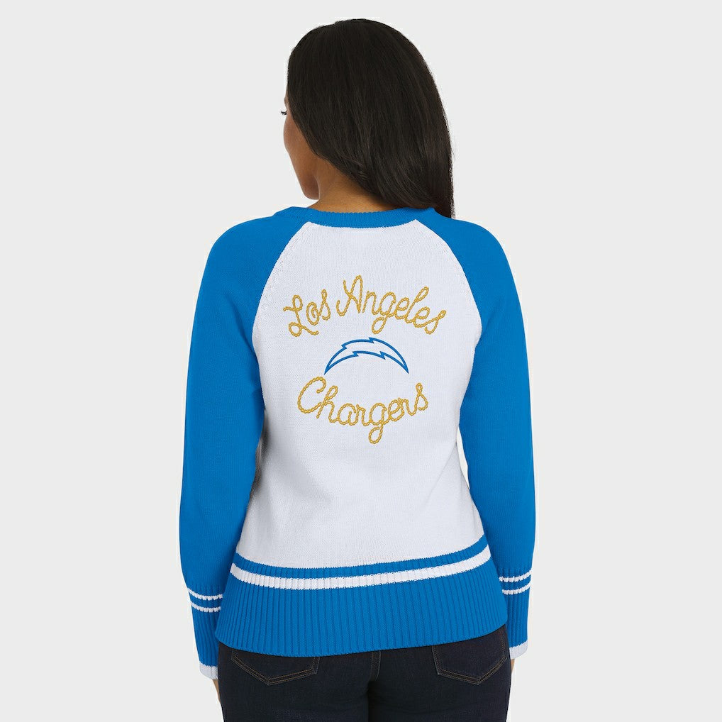 Los Angeles Chargers  WEAR by Erin Andrews Women's Colorblock Raglan Sweater