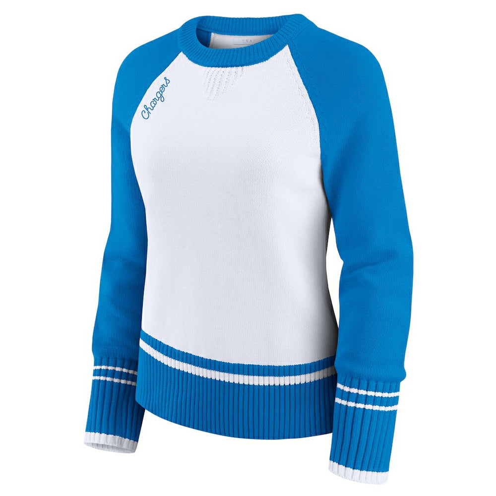 Los Angeles Chargers  WEAR by Erin Andrews Women's Colorblock Raglan Sweater