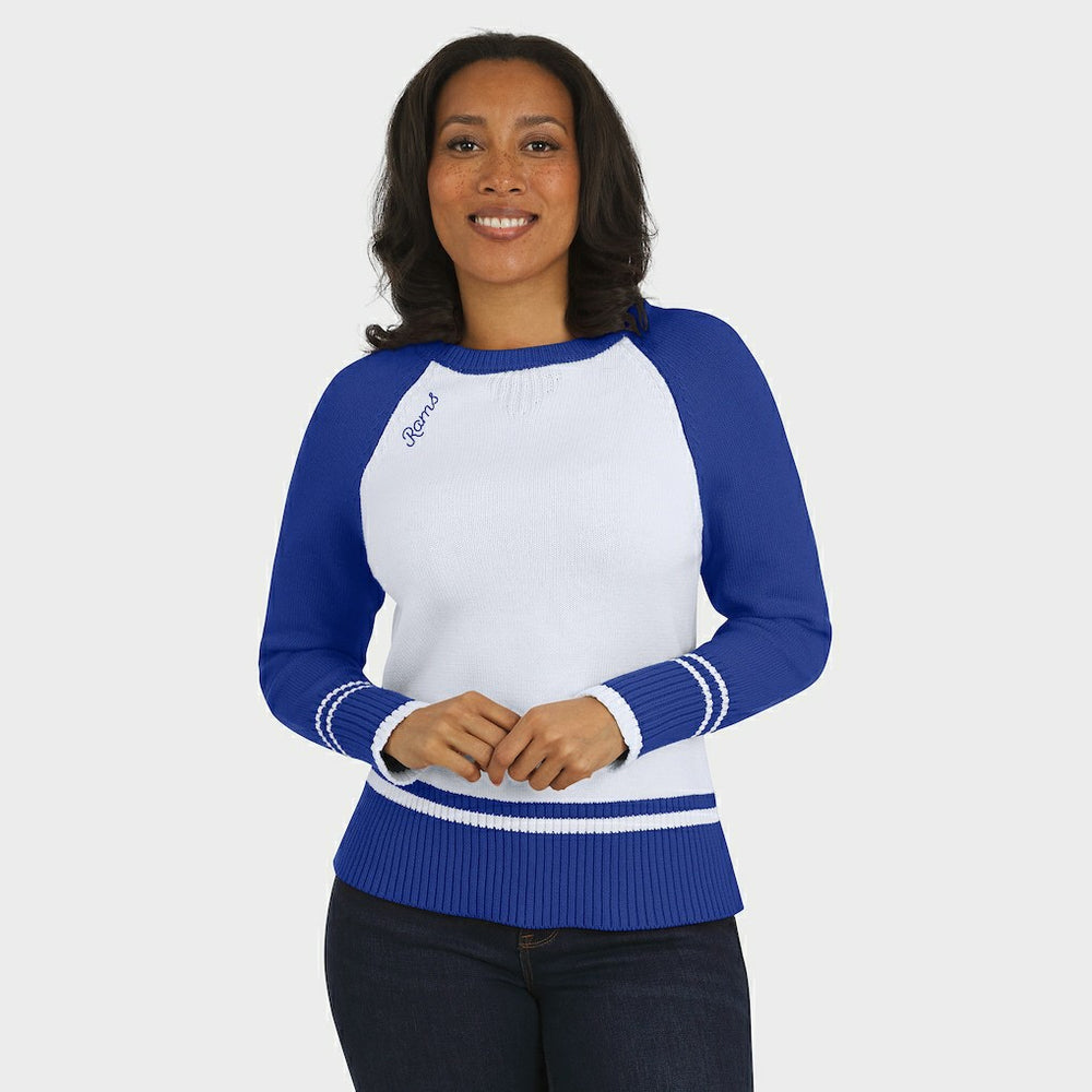 Los Angeles Rams  WEAR by Erin Andrews Women's Colorblock Raglan Sweater