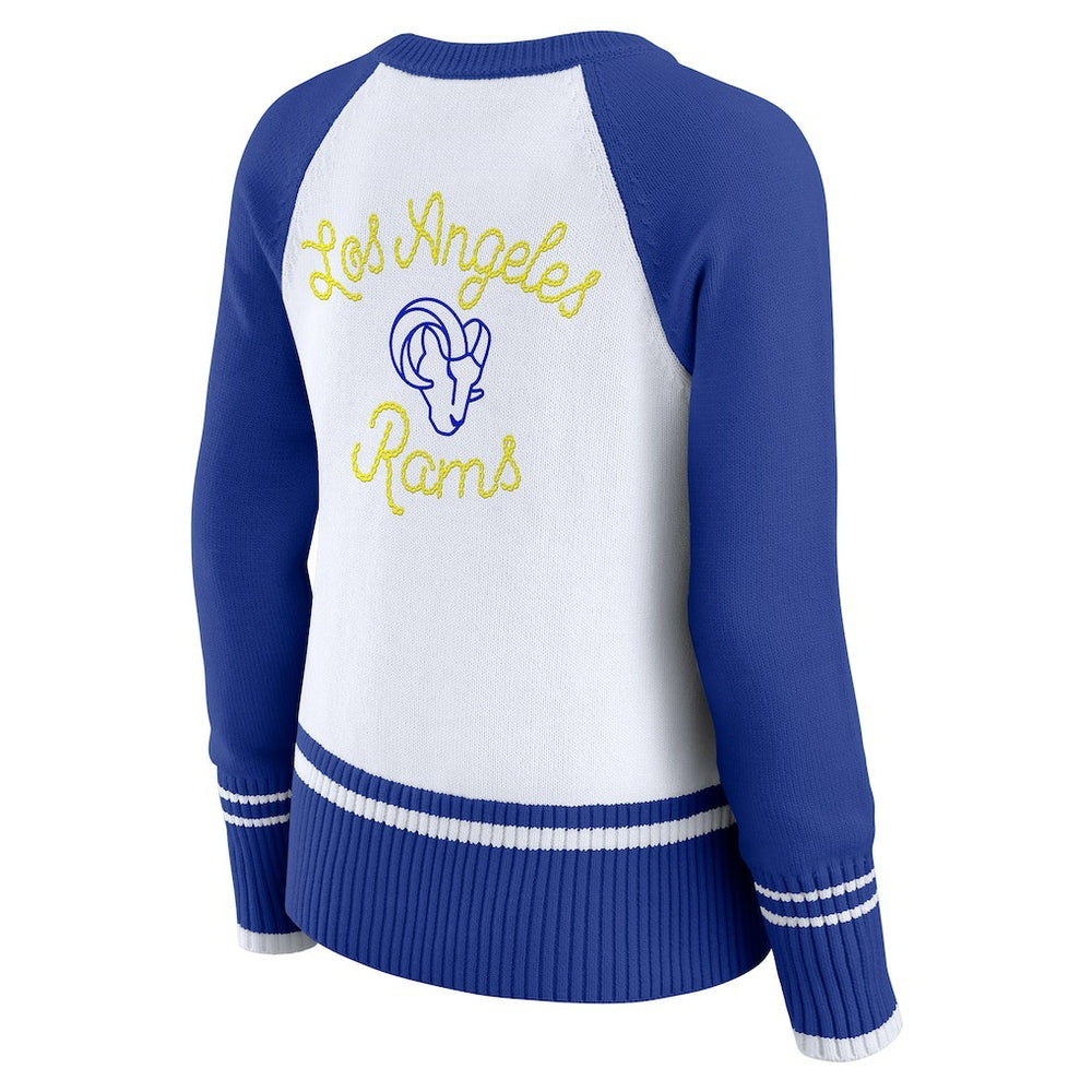 Los Angeles Rams  WEAR by Erin Andrews Women's Colorblock Raglan Sweater
