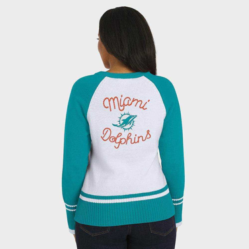 Miami Dolphins  WEAR by Erin Andrews Women's Colorblock Raglan Sweater
