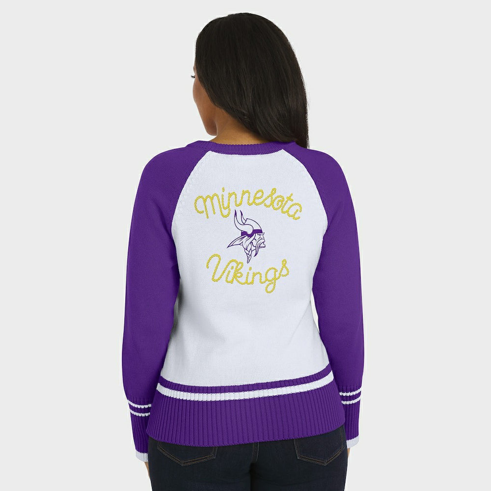 Minnesota Vikings  WEAR by Erin Andrews Women's Colorblock Raglan Sweater
