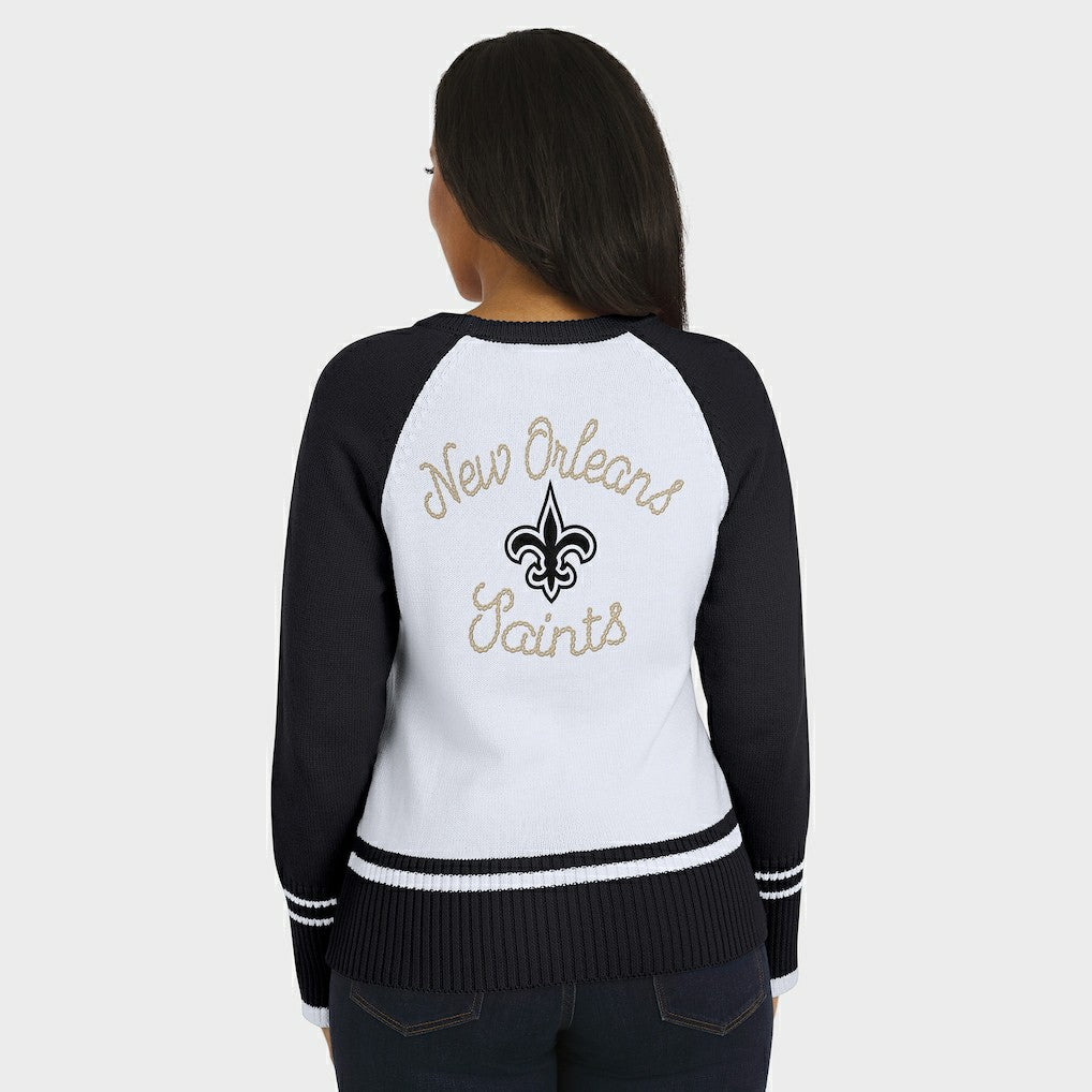 New Orleans Saints  WEAR by Erin Andrews Women's Colorblock Raglan Sweater