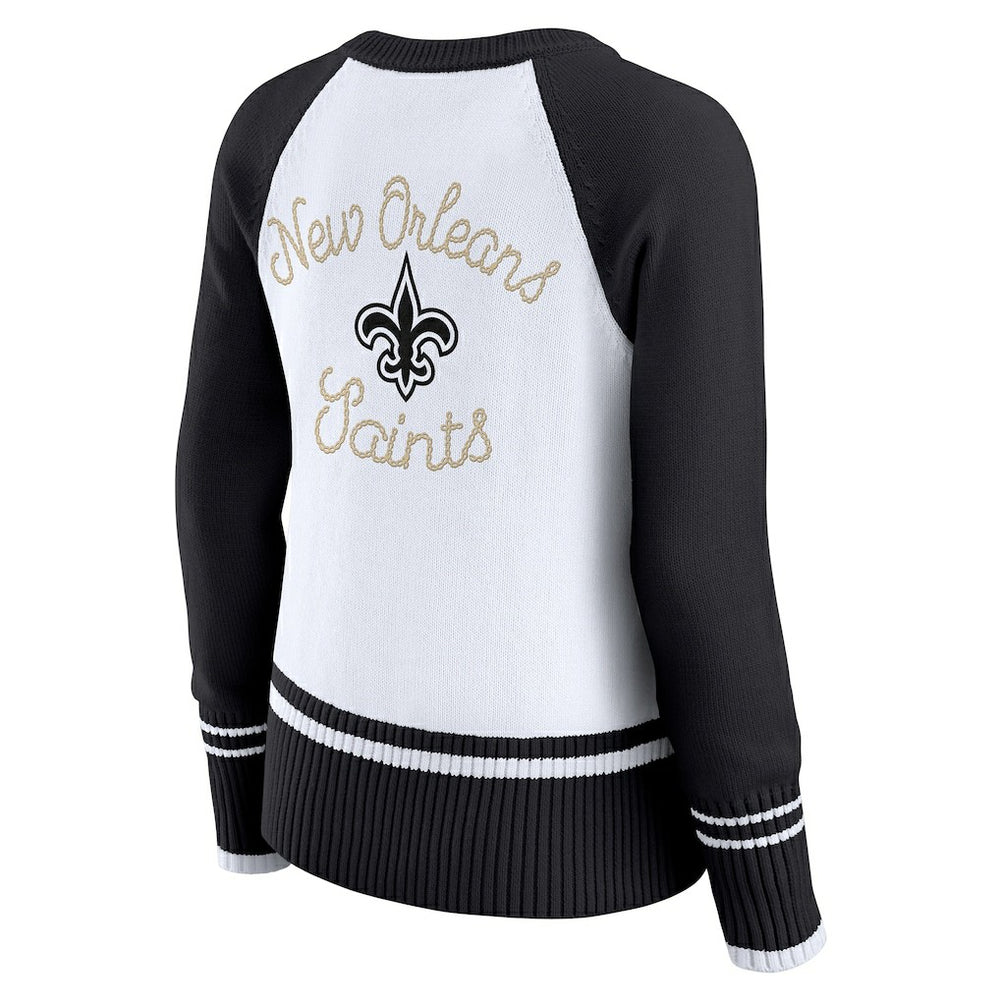 New Orleans Saints  WEAR by Erin Andrews Women's Colorblock Raglan Sweater