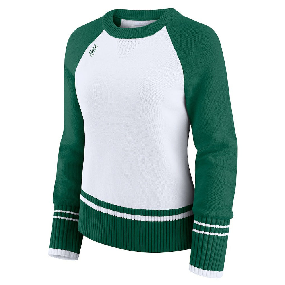 New York Jets  WEAR by Erin Andrews Women's Colorblock Raglan Sweater