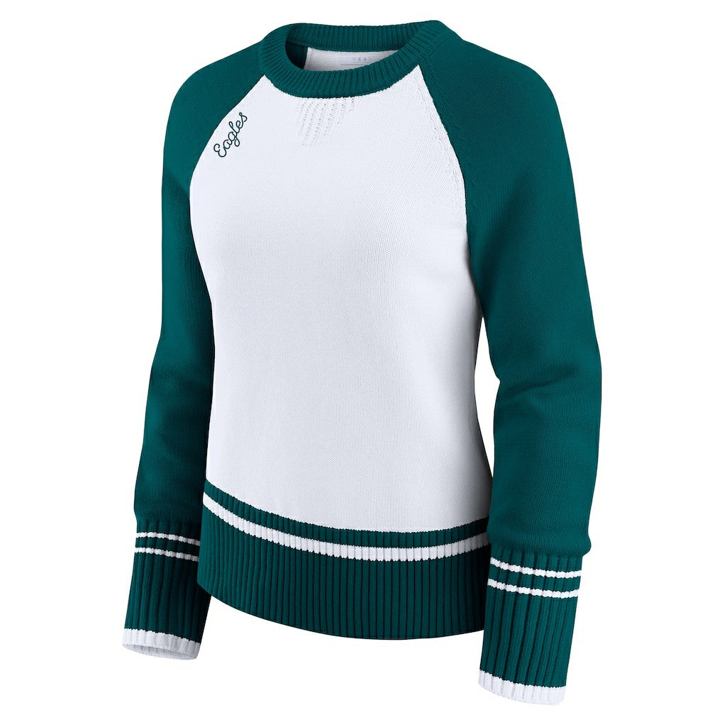 Philadelphia Eagles  WEAR by Erin Andrews Women's Colorblock Raglan Sweater