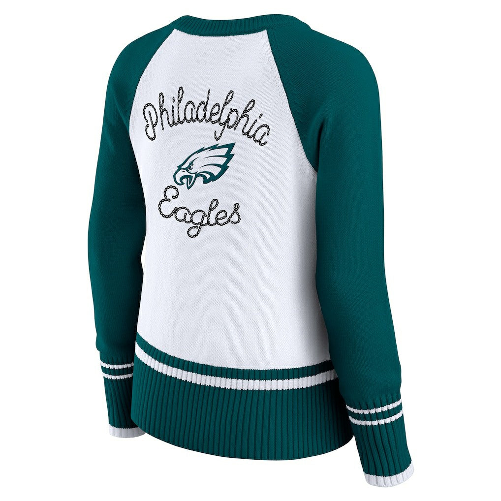 Philadelphia Eagles  WEAR by Erin Andrews Women's Colorblock Raglan Sweater