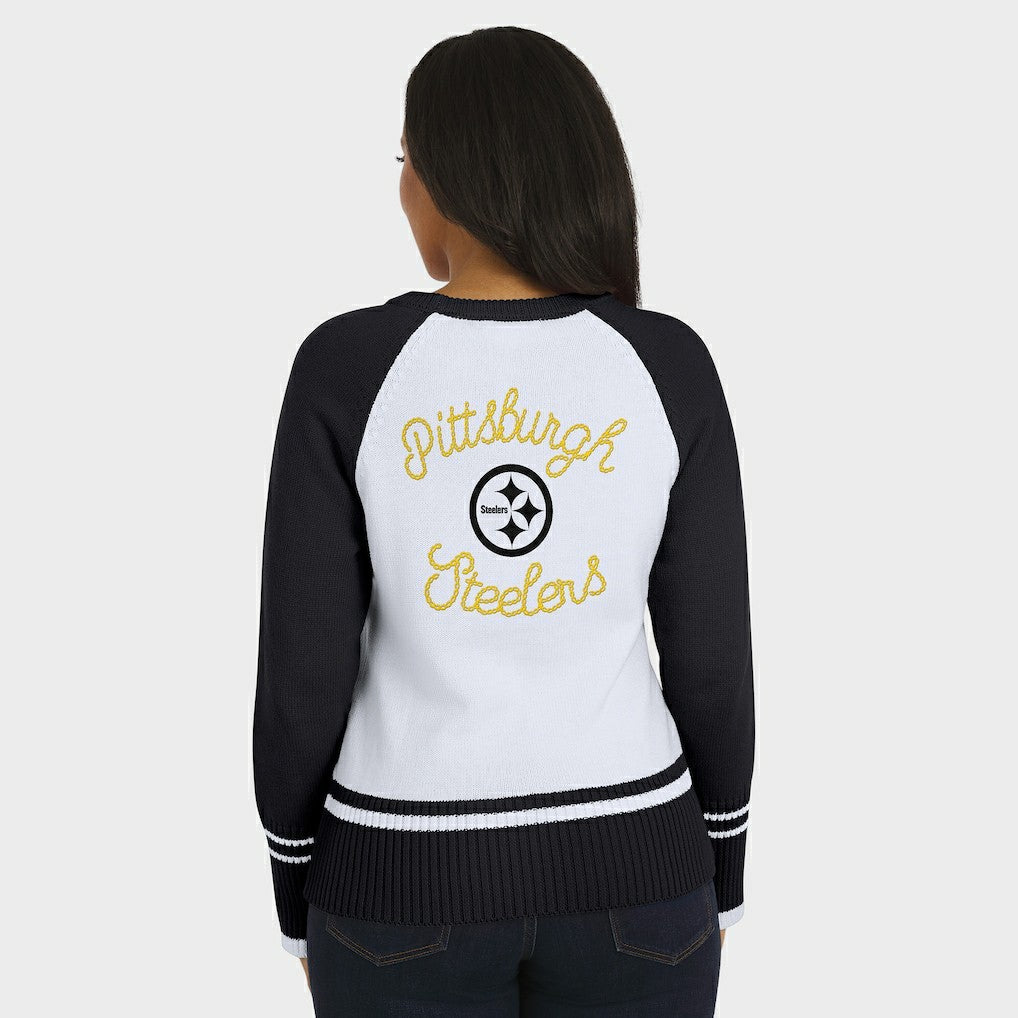 Pittsburgh Steelers  WEAR by Erin Andrews Women's Colorblock Raglan Sweater