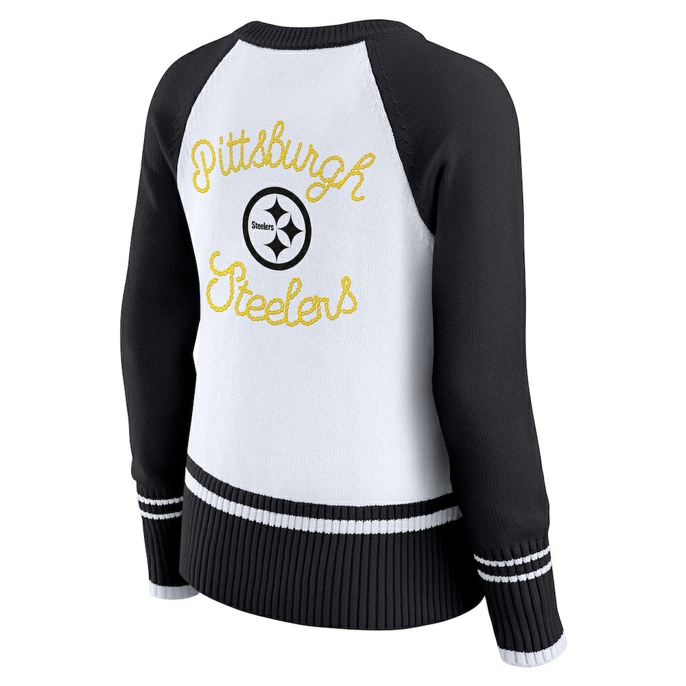 Pittsburgh Steelers  WEAR by Erin Andrews Women's Colorblock Raglan Sweater