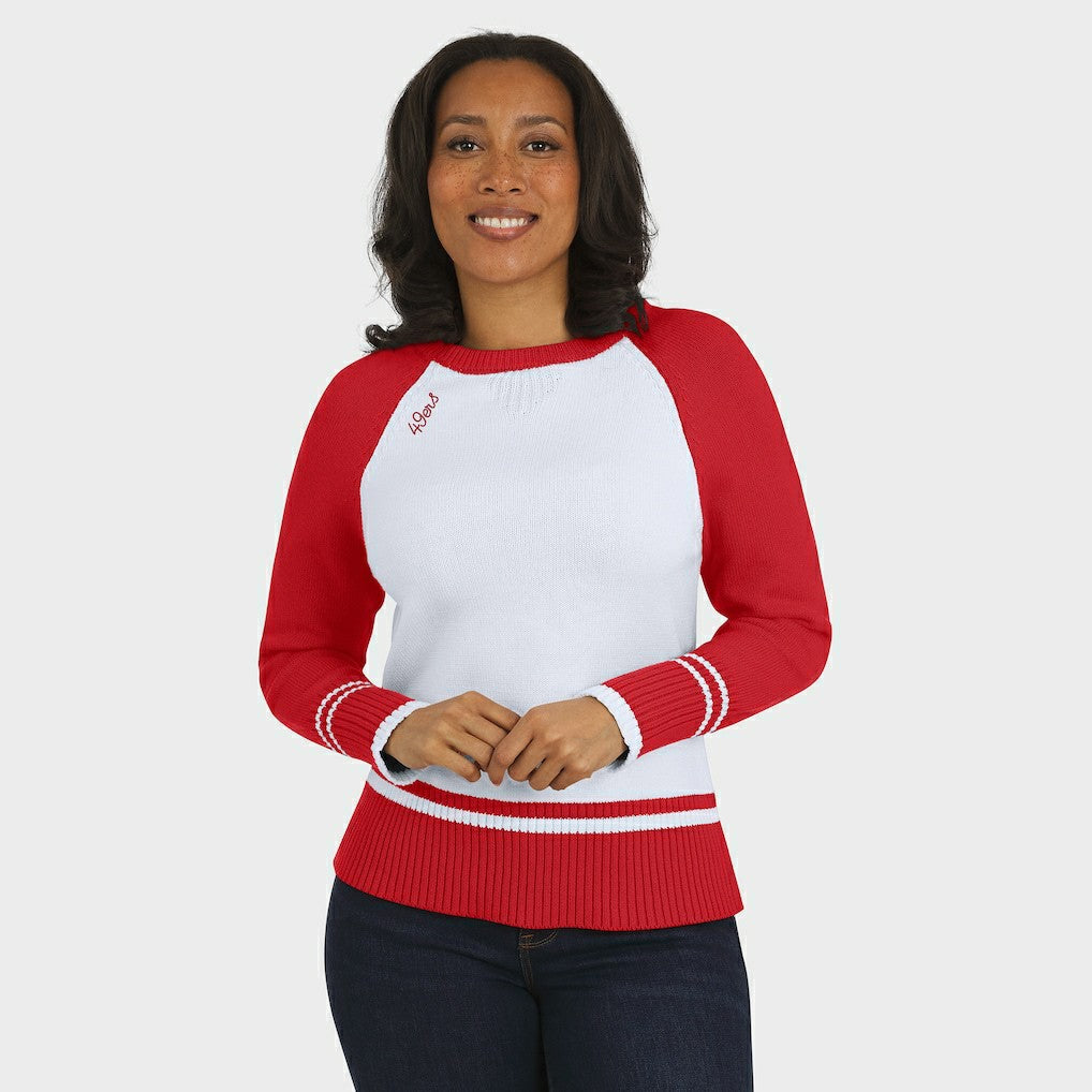 San Francisco 49ers  WEAR by Erin Andrews Women's Colorblock Raglan Sweater